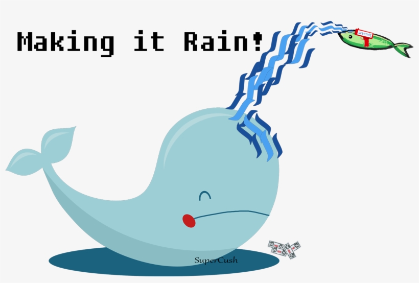 Making It Rain Steemitwhale - Portable Network Graphics, transparent png download
