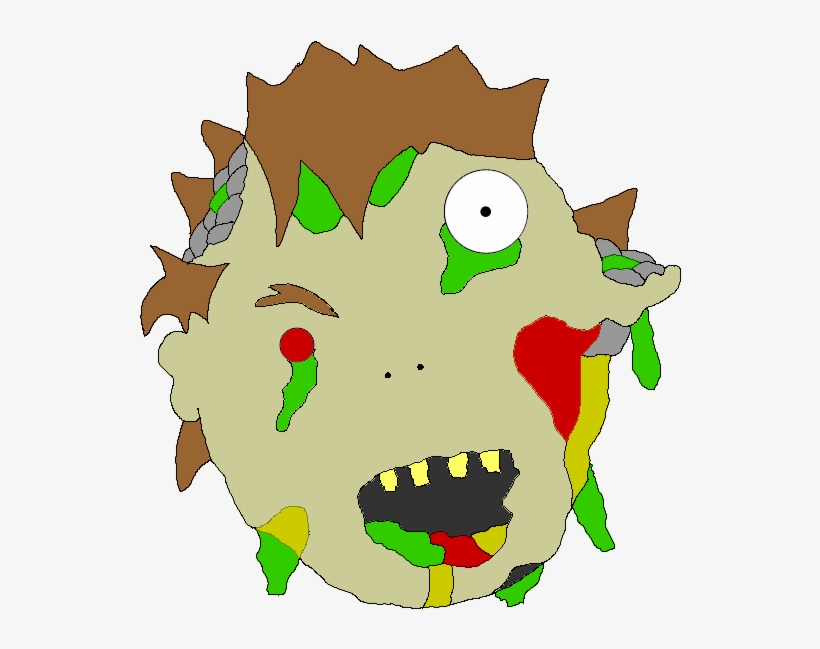 Zombie Head - Cartoon, transparent png download