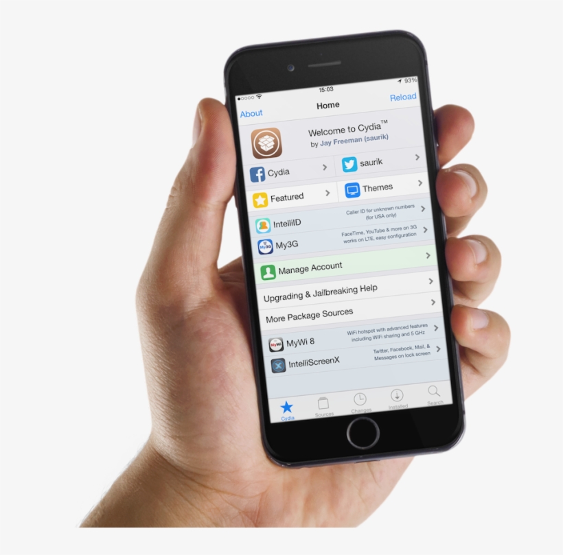 How To Make Cydia Show All Updated For Packages In - Hand Holding Iphone Png, transparent png download