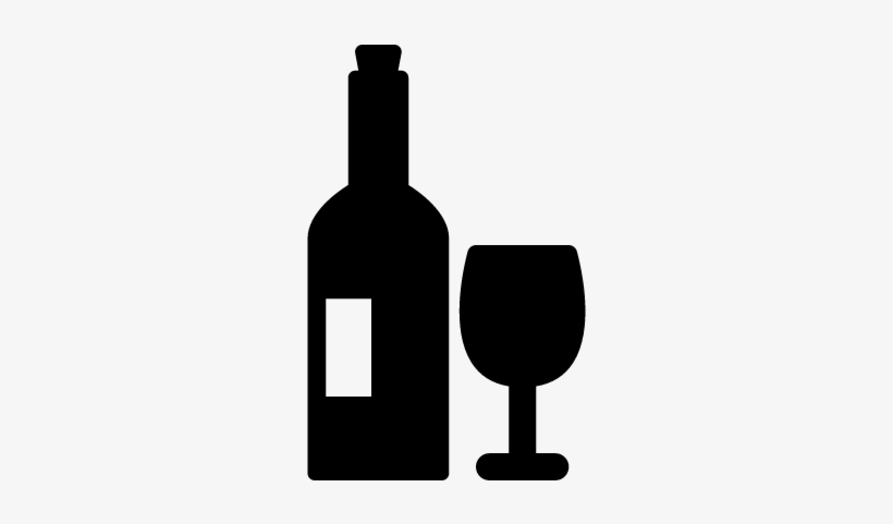 Bottle And Glass Of Wine Vector - Wine, transparent png download