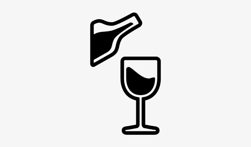 Glass And Bottle Of Wine Vector - Icono Botella De Vino, transparent png download