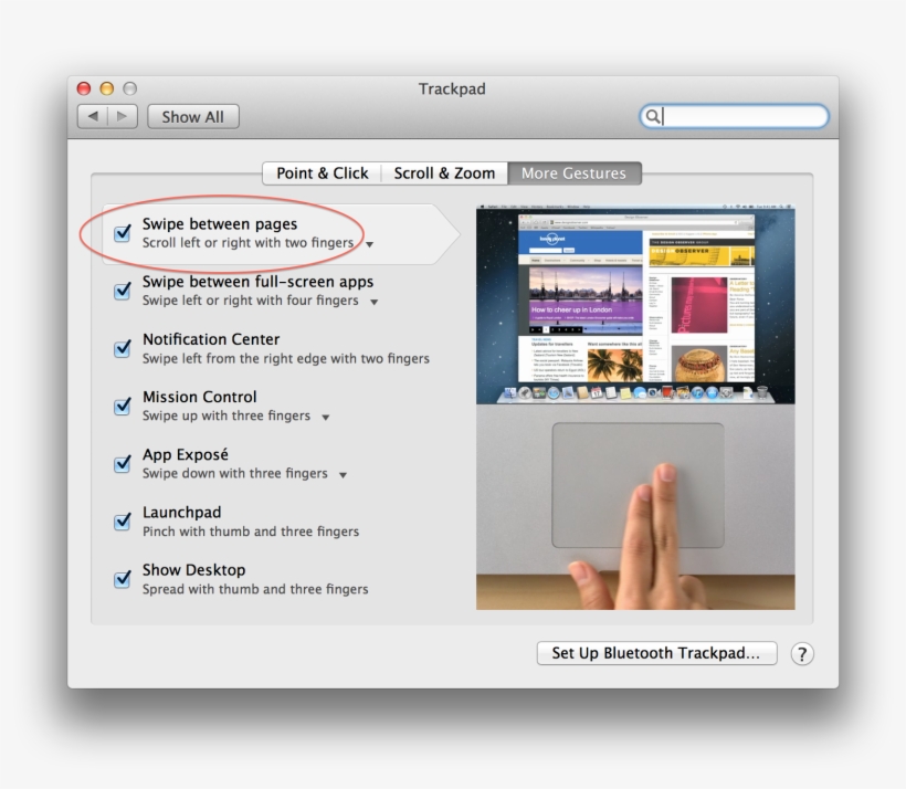 Pageswipe - Trackpad System Preferences Macbook Air, transparent png download