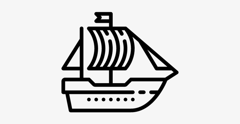 Old Ship With Sails Vector - Sail, transparent png download
