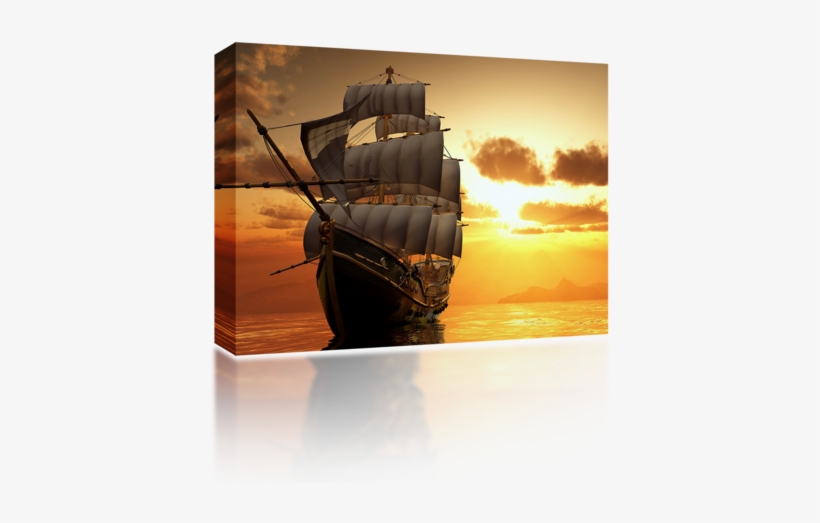 Old Ship Sunset - Sailing Ship, transparent png download