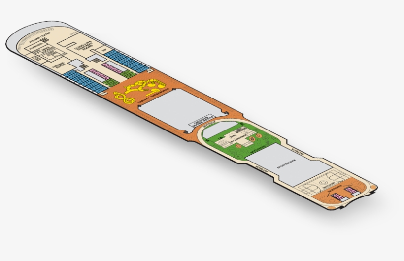 Upper Deck On Carnival Panorama - Carnival Horizon Top Deck Map, transparent png download