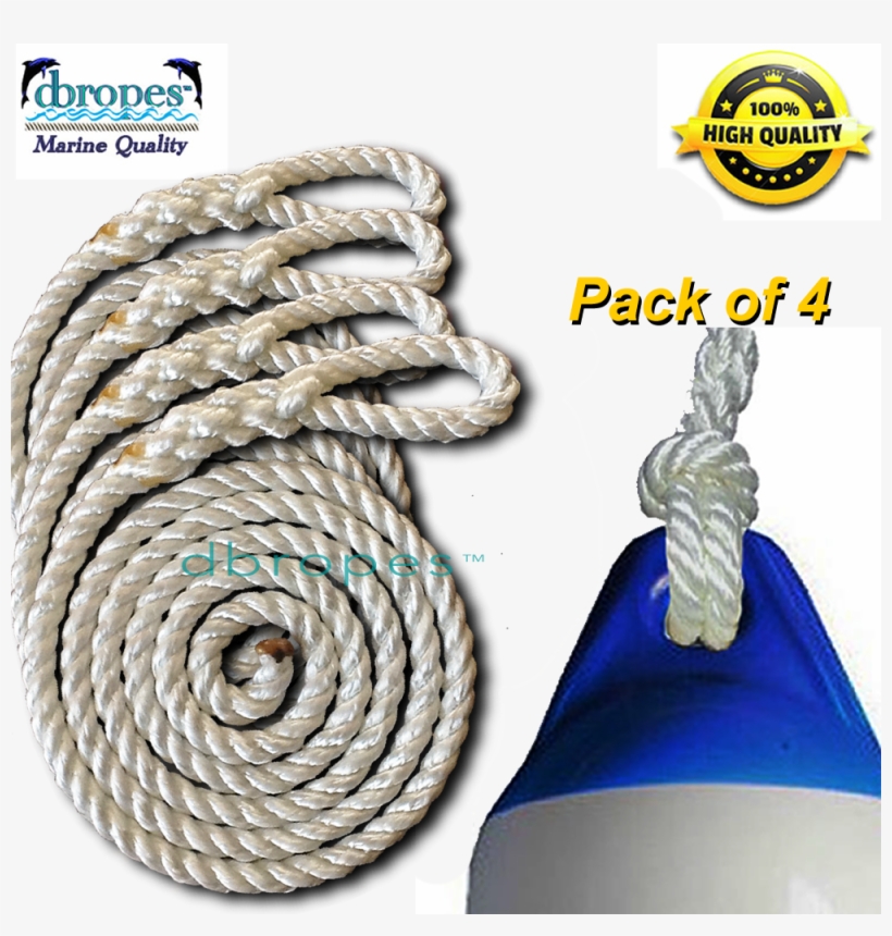 Fender Whips 100% Nylon Rope 3/8' X 8' - Dbropes Fender Whips 100% Nylon Rope 3/8" X 5' - Pack, transparent png download