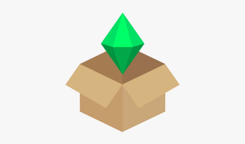 A Cardboard Box With A Plumbob Emerging From It - Simfileshare Net, transparent png download