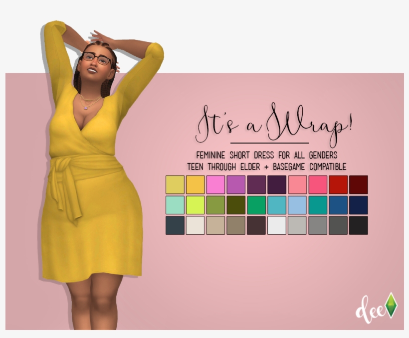 A Simple Sophisticated Wrap Dress With A Keyhole Back - Sims 4 Wrap Dress, transparent png download