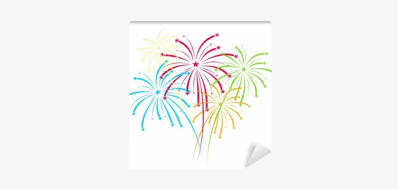 Fireworks Vector On White Background Wall Mural • Pixers® - Fireworks White Background New Years, transparent png download