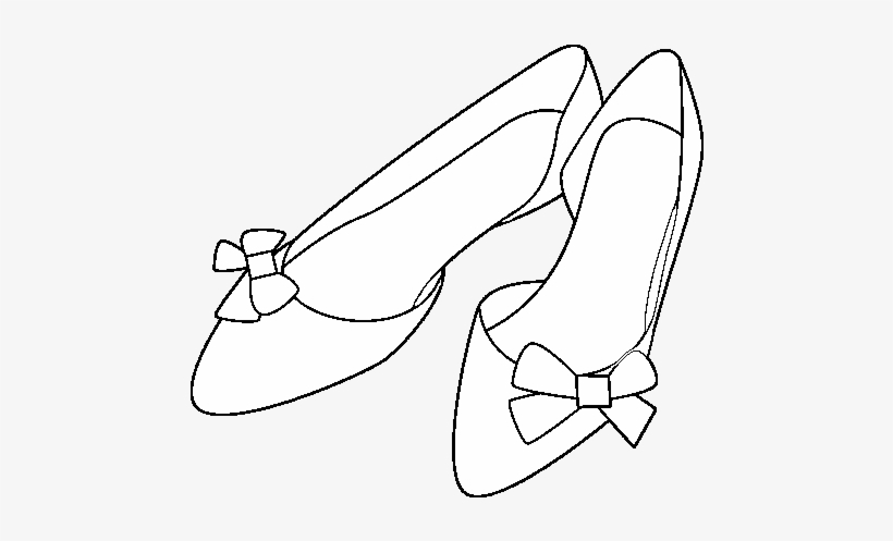 Dibujo De Zapatos Con Lazos Para Colorear - Desenho De Sapatilha Png, transparent png download