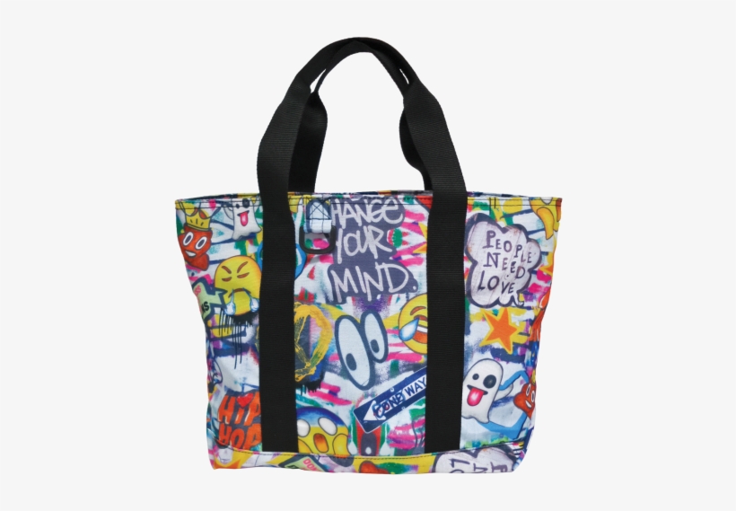 Picture Of Emoji Graffiti Tote Bag - Graffiti Tote Bag, transparent png download