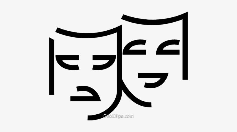 Comedy And Drama Masks Royalty Free Vector Clip Art - Clip Art, transparent png download