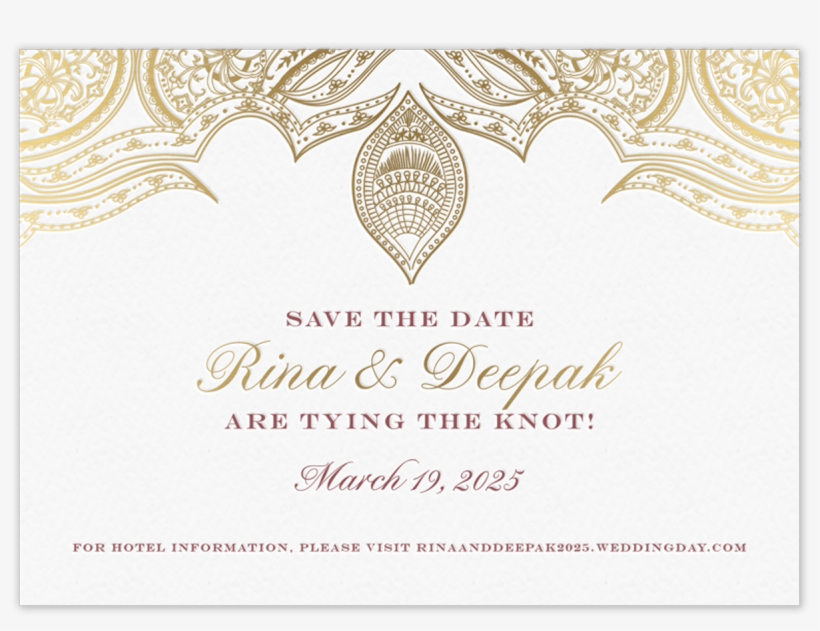 South Asian Save The Date - Reshma, transparent png download