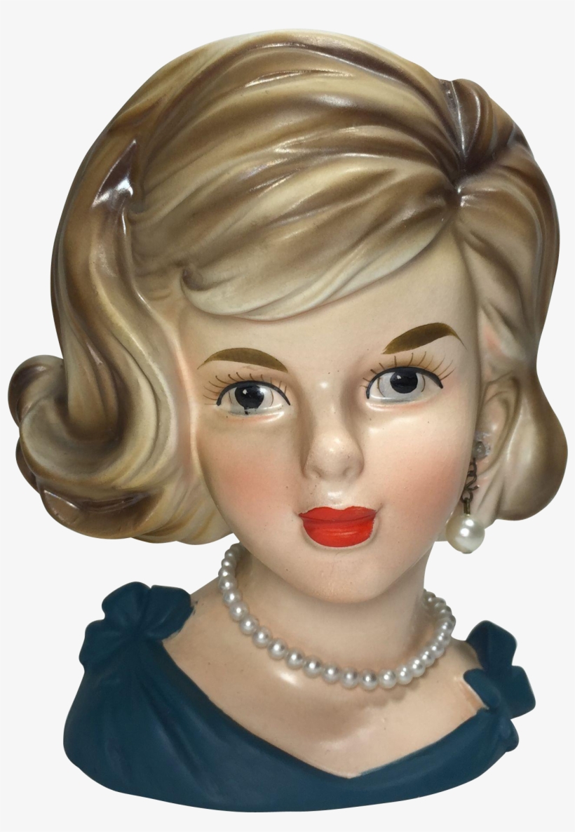 Parma Lady Head Vase W Bows On Shoulders - Vase, transparent png download