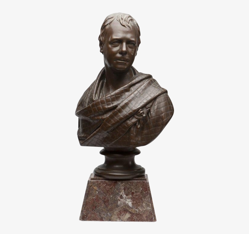 Life Size Bronze Bust Of Sir Walter Scott After The - Bronze Sculpture, transparent png download
