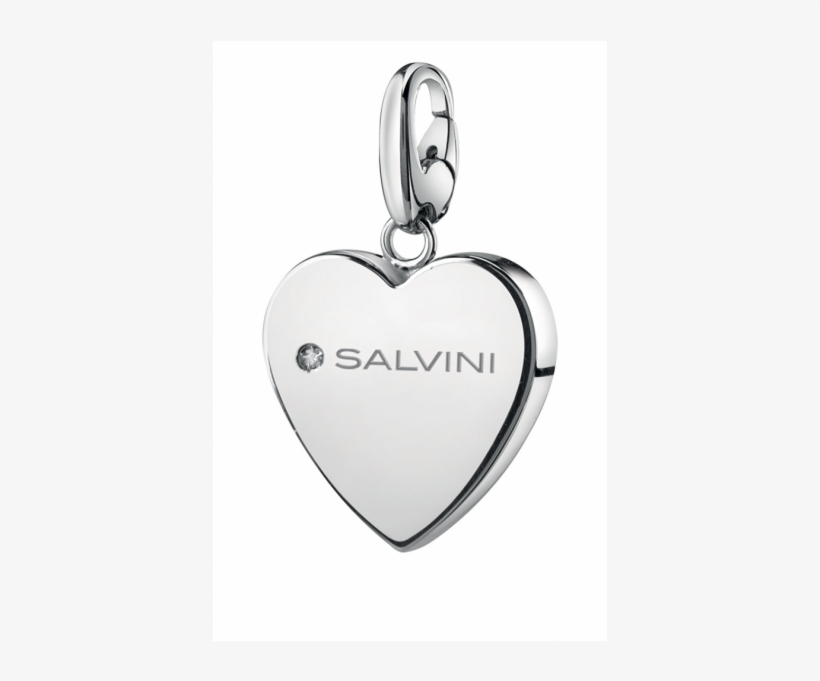 Silver Heart Charms Of Love Pendant With Diamond - Charm Bracelet, transparent png download