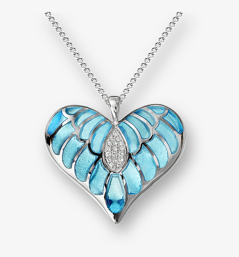 Nicole Barr Designs Sterling Silver Heart Necklace-blue - Blue Heart Necklace - Sterling Silver 18 Inch, transparent png download