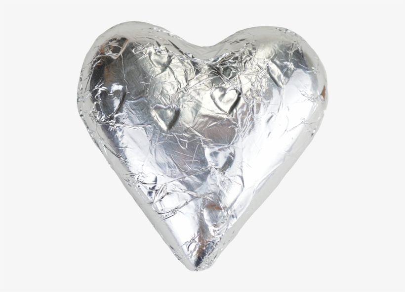 Silver Foiled Milk Chocolate Heart Wedding Favours - Foiled Milk Chocolate, transparent png download