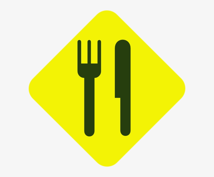 Fork Diagonal Clipart Has - Traffic Sign, transparent png download