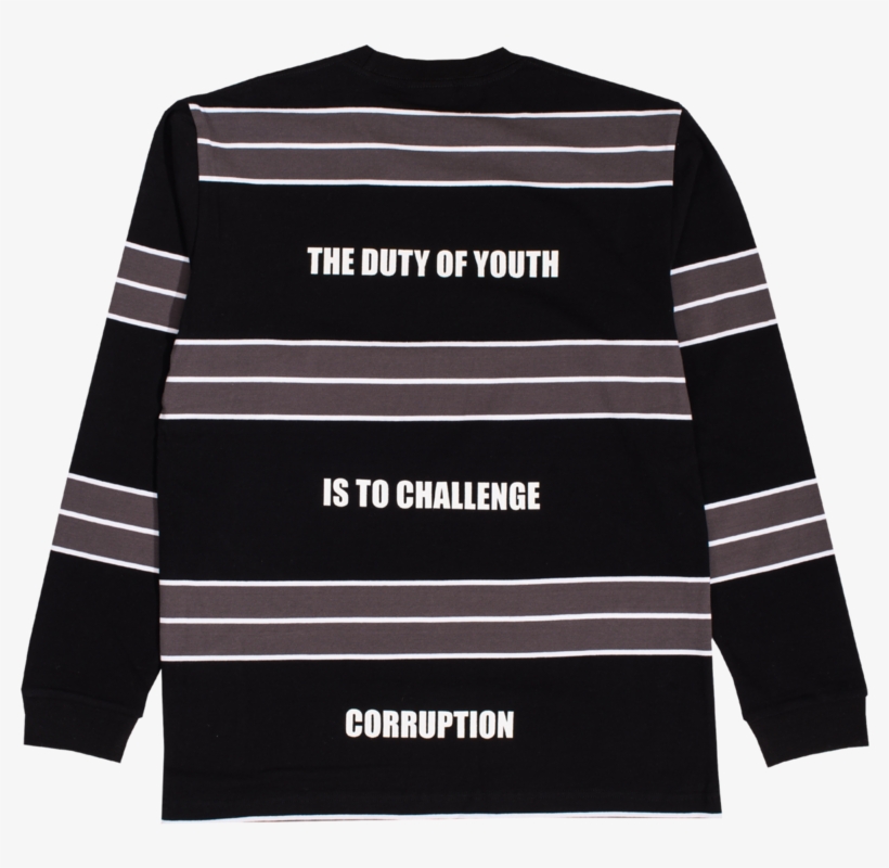 Pleasures Spirit Stripe Long Sleeve Black, transparent png download