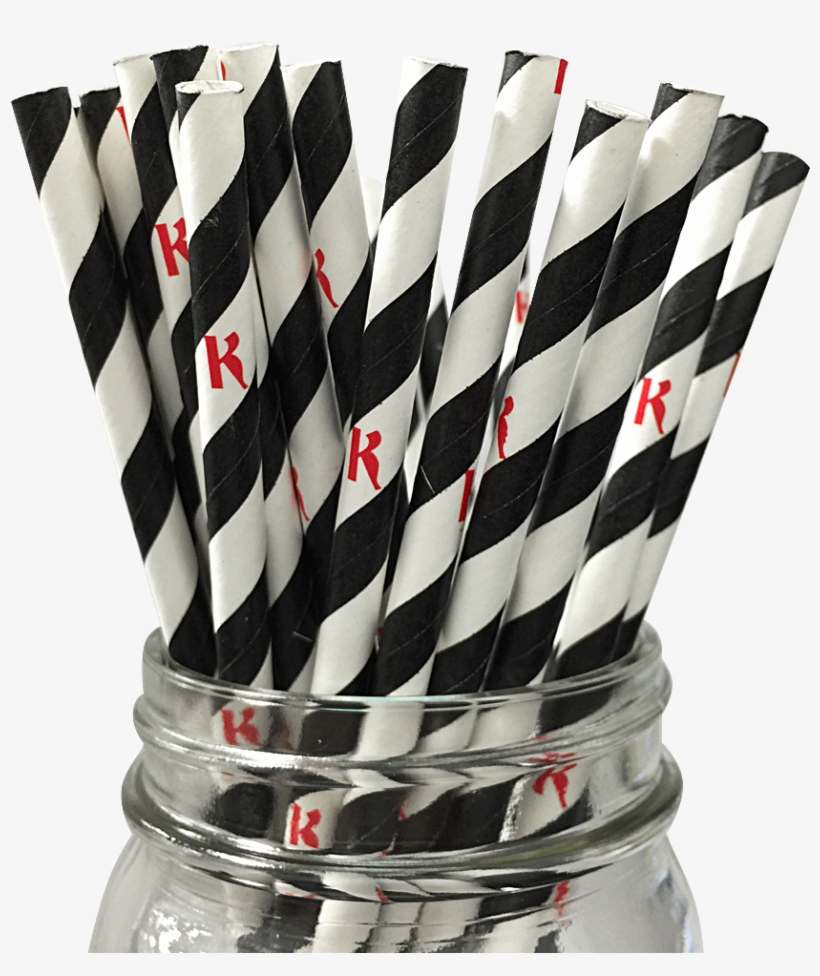 Black Stripe K 25pc Paper Straws - Vase, transparent png download