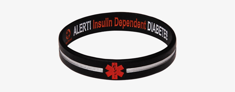 Insulin Dependent Black Stripe Reversible Medical Id - Penicillin Allergy - Black Cross Reversible Design, transparent png download