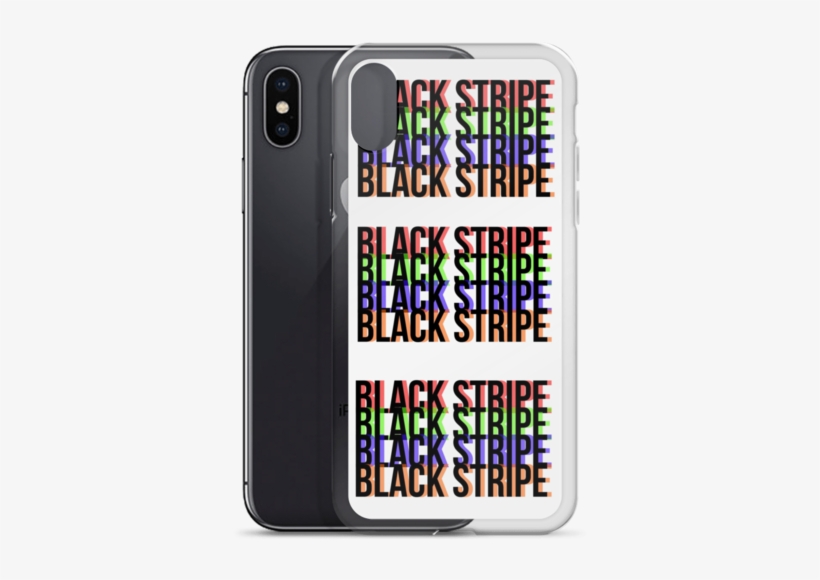 Black Stripe Multi-color Logo Iphone Case - Color, transparent png download