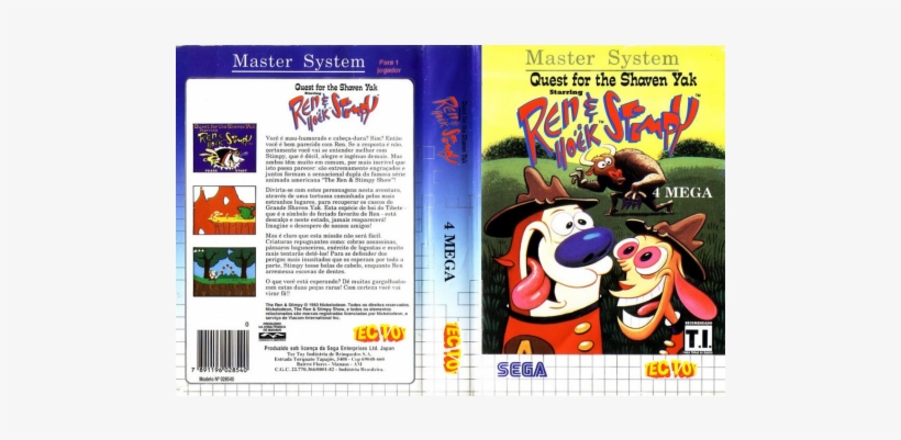 Ren & Stimpy Quest For The Shaven Yak For Sega, transparent png download