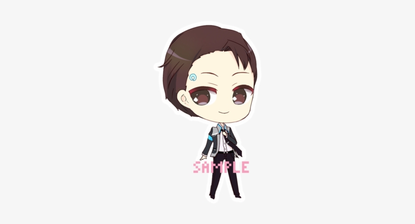 Become Human Connor 3" Vinyl Laptop Sticker - Detroit Become Human Stickers, transparent png download