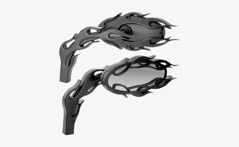 Mirror - Arlen Ness Black Flamed Micro-mirrors, transparent png download