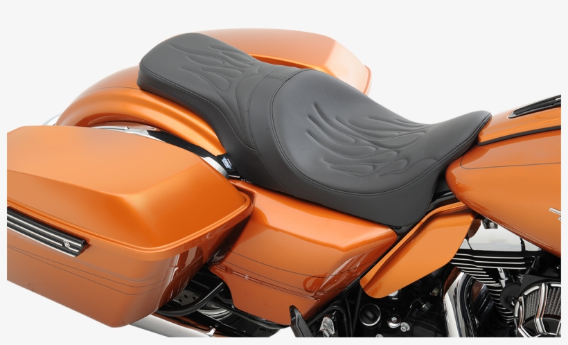 Drag Specialties Black Flame Leather Predator Seat - Drag Specialties Predator Seat For Harley Touring 2008-2018, transparent png download