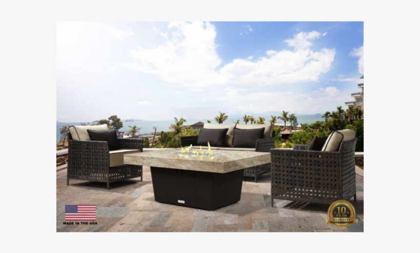 Palisades Rectangular Fire Pit - Open Weave Outdoor Modern Furniture, transparent png download