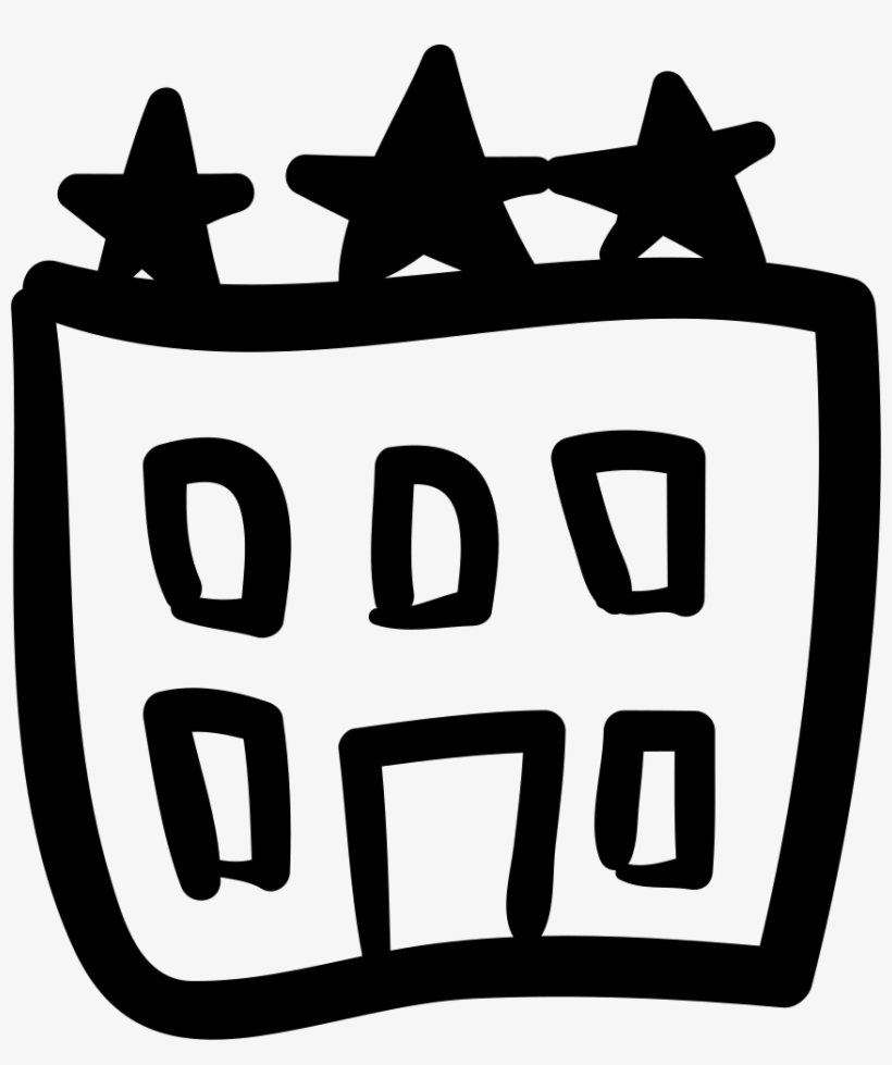 Hotel Three Stars Building Hand Drawn Outline - Hoteles De 3 Estrellas Edificios, transparent png download