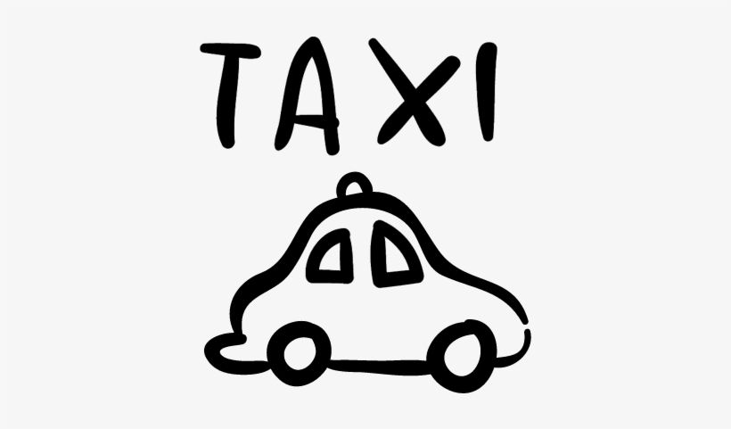Taxi Hand Drawn Car Vector - Taxi Hand Drawn, transparent png download
