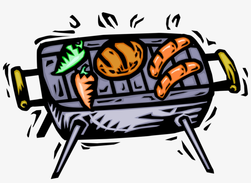 Vector Illustration Of Hot Dogs And Hamburgers Cooking - Barbecue, transparent png download