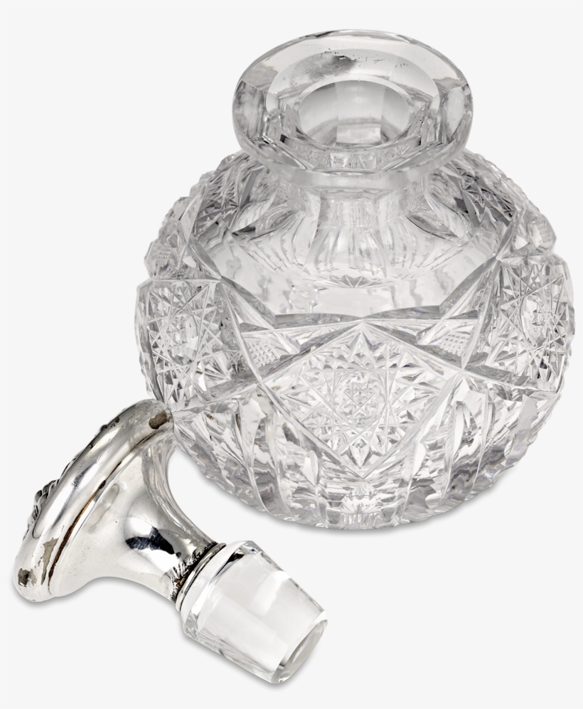 American Brilliant Period Cut Glass And Silver Perfume - Glass, transparent png download