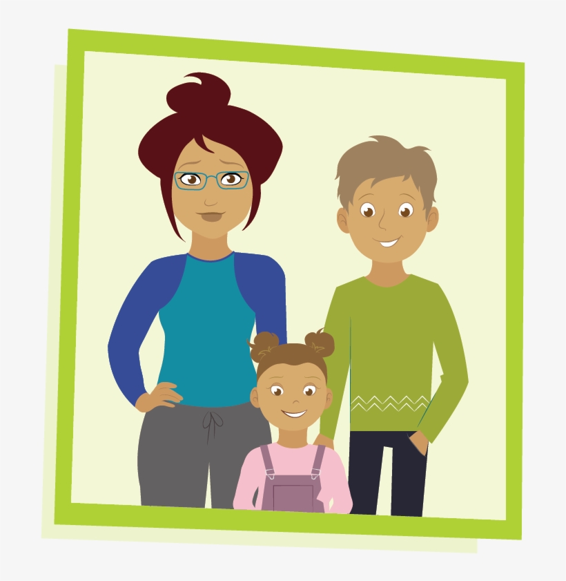 Illustration Of Maria And Lon's Family - Cartoon, transparent png download