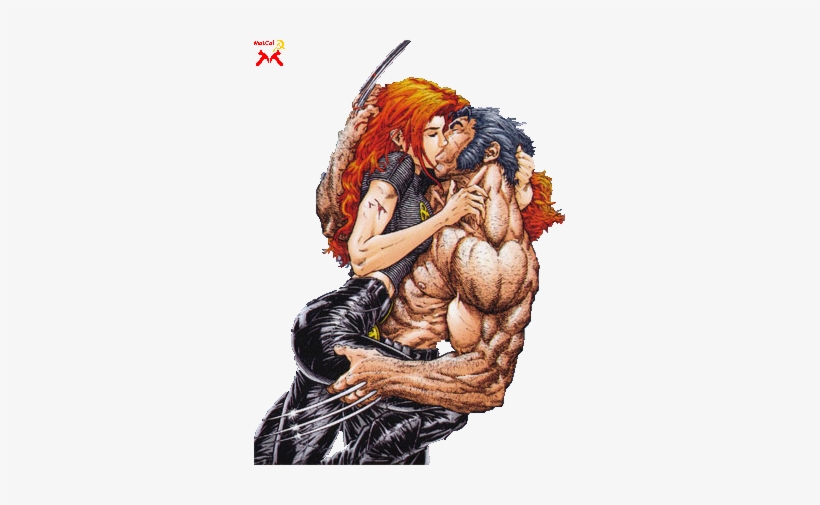 Wolverine Kissing Jean Grey, transparent png download