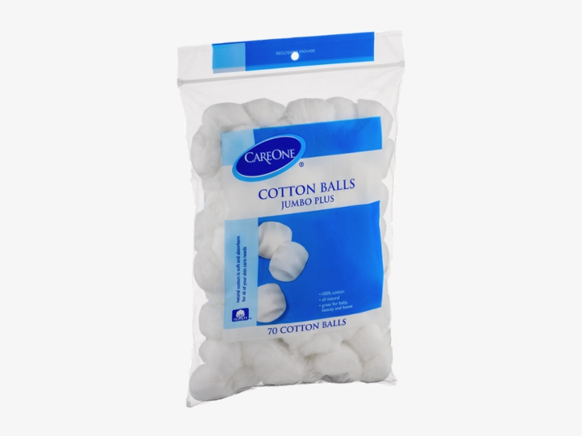 Careone Cotton Balls Jumbo Plus - 70 Ct, transparent png download