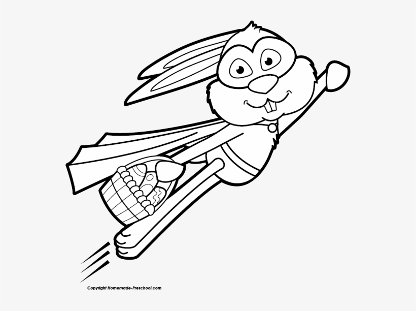 Click To Save Image - Black And White Easter Bunny, transparent png download