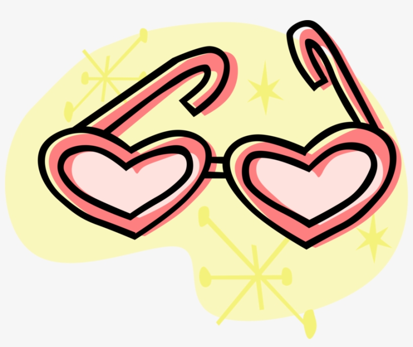 Vector Illustration Of Heart-shaped Sunglasses Protective - Birthday, transparent png download