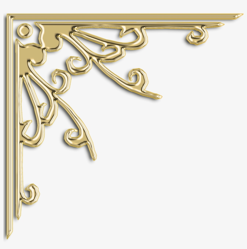 Gold Corner Border Design Png - Portable Network Graphics, transparent png download