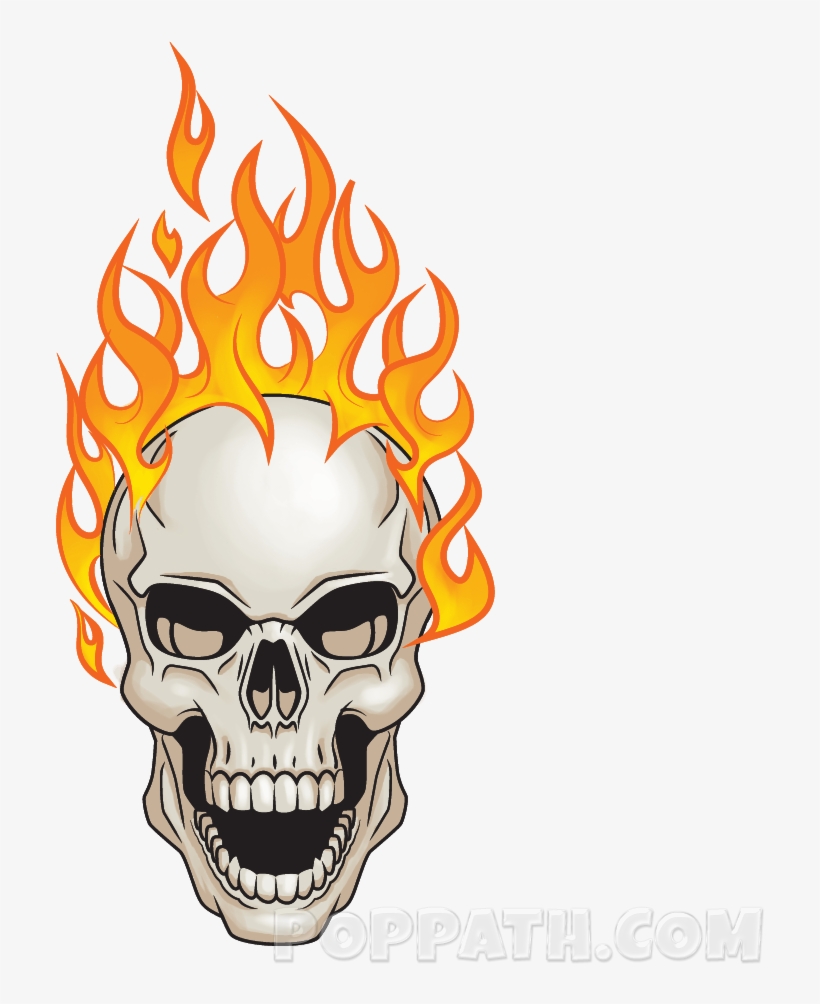 Play Slideshow - Flaming Skull Transparent, transparent png download