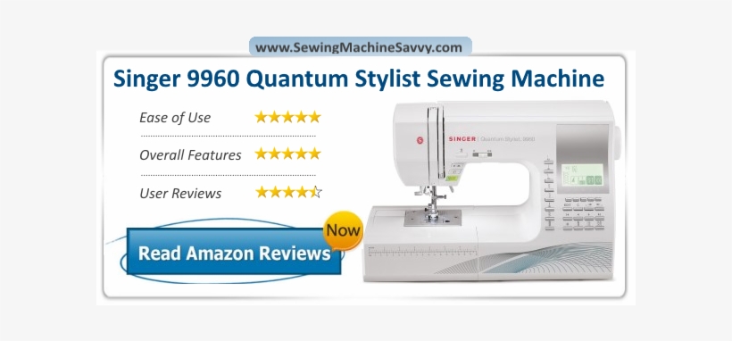This Is An In Depth Review Of The Singer 9960 Quantum - Singer Quantum Stylist 600-stitch Computerized Sewing, transparent png download