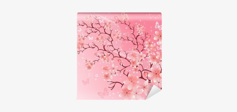 Cherry Blossom, Vector Illustration Wall Mural • Pixers® - 櫻花 線條, transparent png download