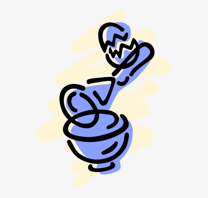 Vector Illustration Of Kitchen Mixing Bowl With Wisk - Royalty-free, transparent png download