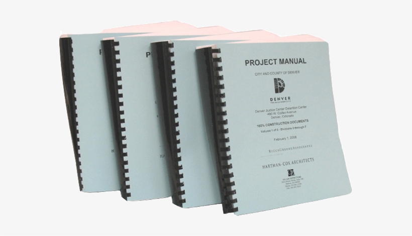 Assortment Of Gbc Comb-bound Books - Project Manual Specifications, transparent png download
