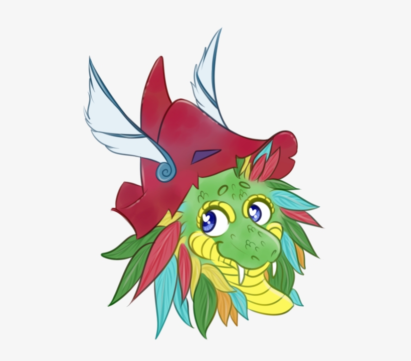 Quetzalcoatl Chibi Headshot - Cartoon, transparent png download