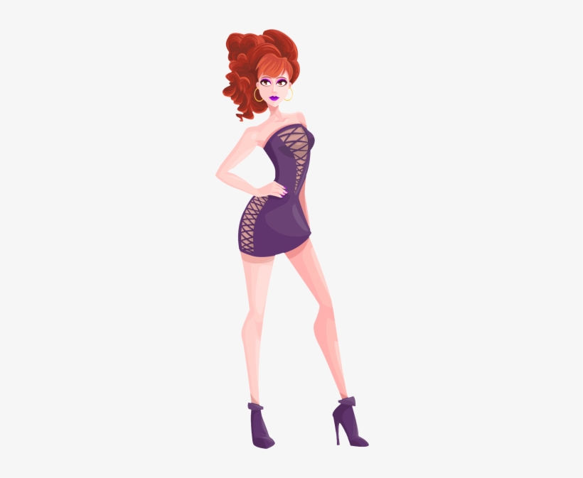 Sexy Girl Vector Png Transparent Image - Cocktail Dress, transparent png download