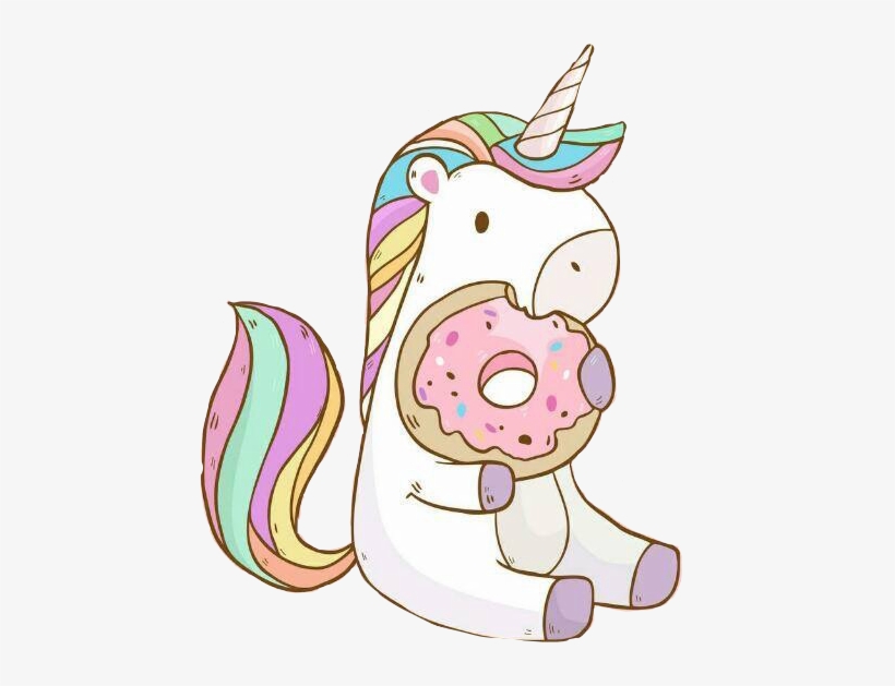 Report Abuse - Unicornio Con Una Dona, transparent png download